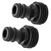 High Quality Practical Brand New Thread Connector Tap Adaptor 2 Pcs Black For Garden Water Hose Outer Threaded Plastic