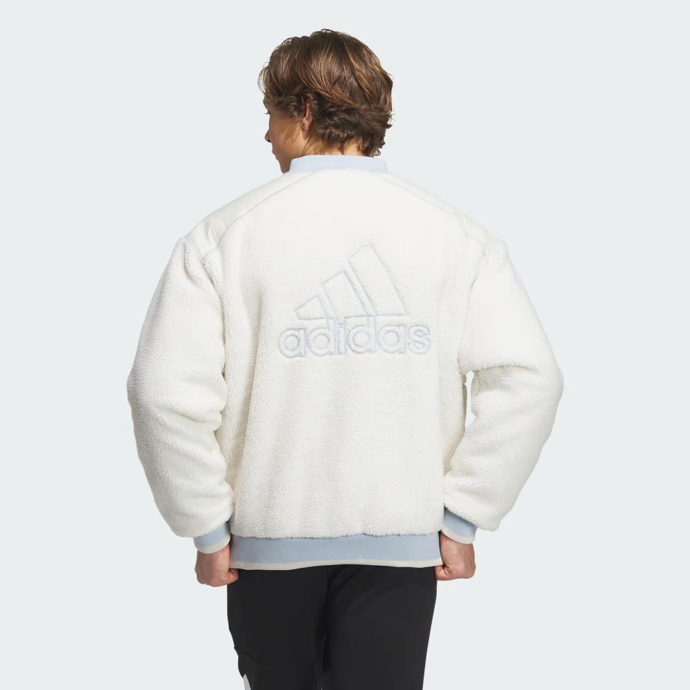 Adidas Originals Logo Print Fleece Padded Jacket IL8917 Asian Size XS-XXXL