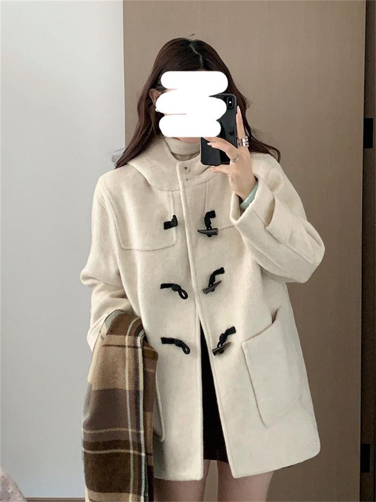 Women's 2025 Winter Korean Style Petite Wool-Blend Thickened Toggle Coat