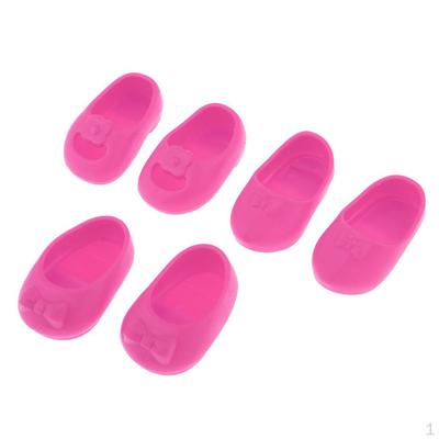3 Paare/Set Schuhe Sandalen Hausschuhe für 25cm Puppenoutfit Pink