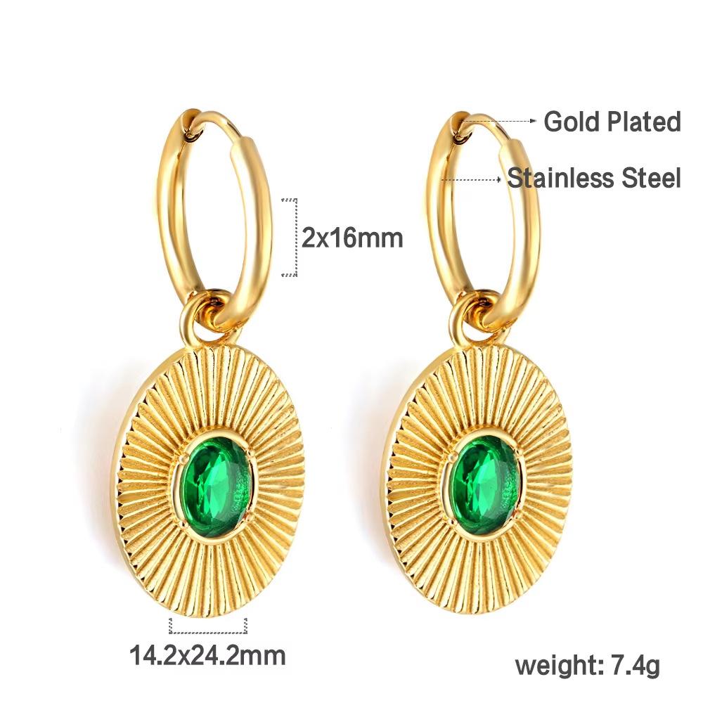 Luxury Fan Shaped Short Stud Earrings For Women Hypoallergenic Vacuum Plating Elegant And Versatile