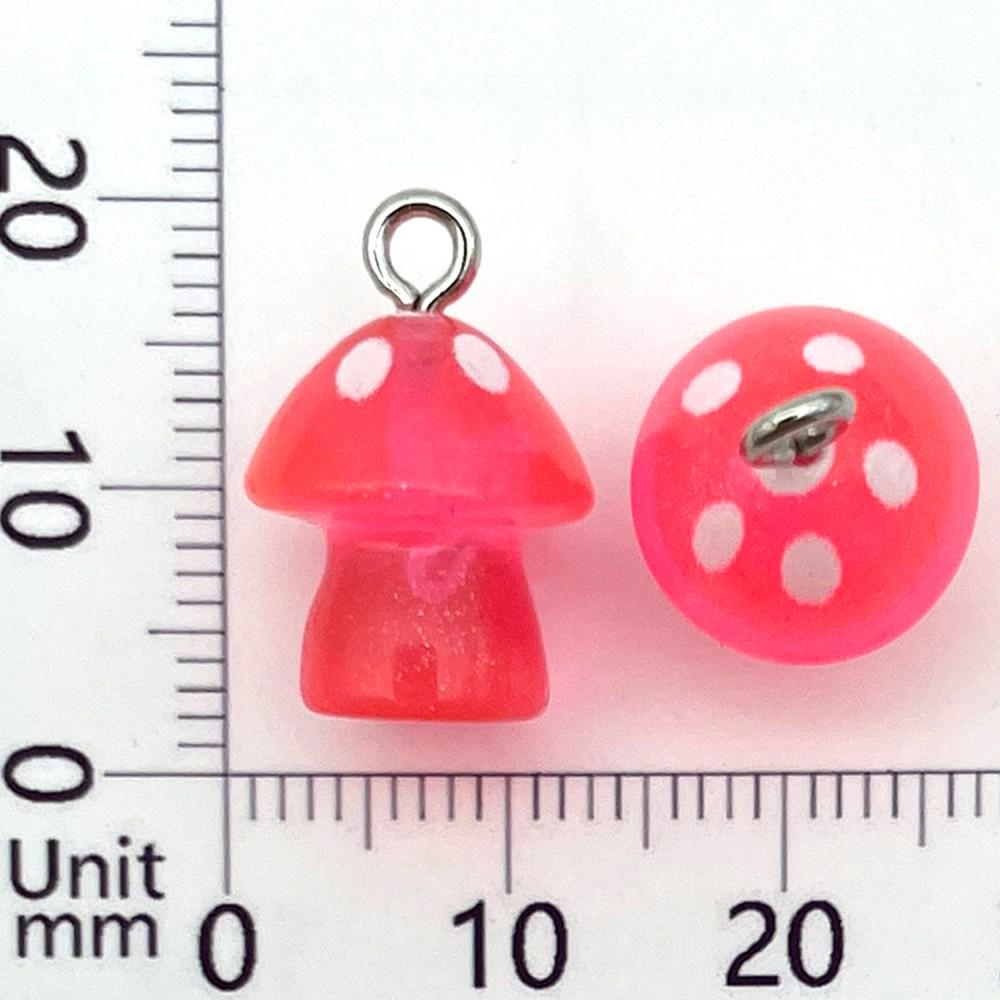 10 Colorful Luminous Resin Mushroom Charms for DIY Jewelry & Accessories