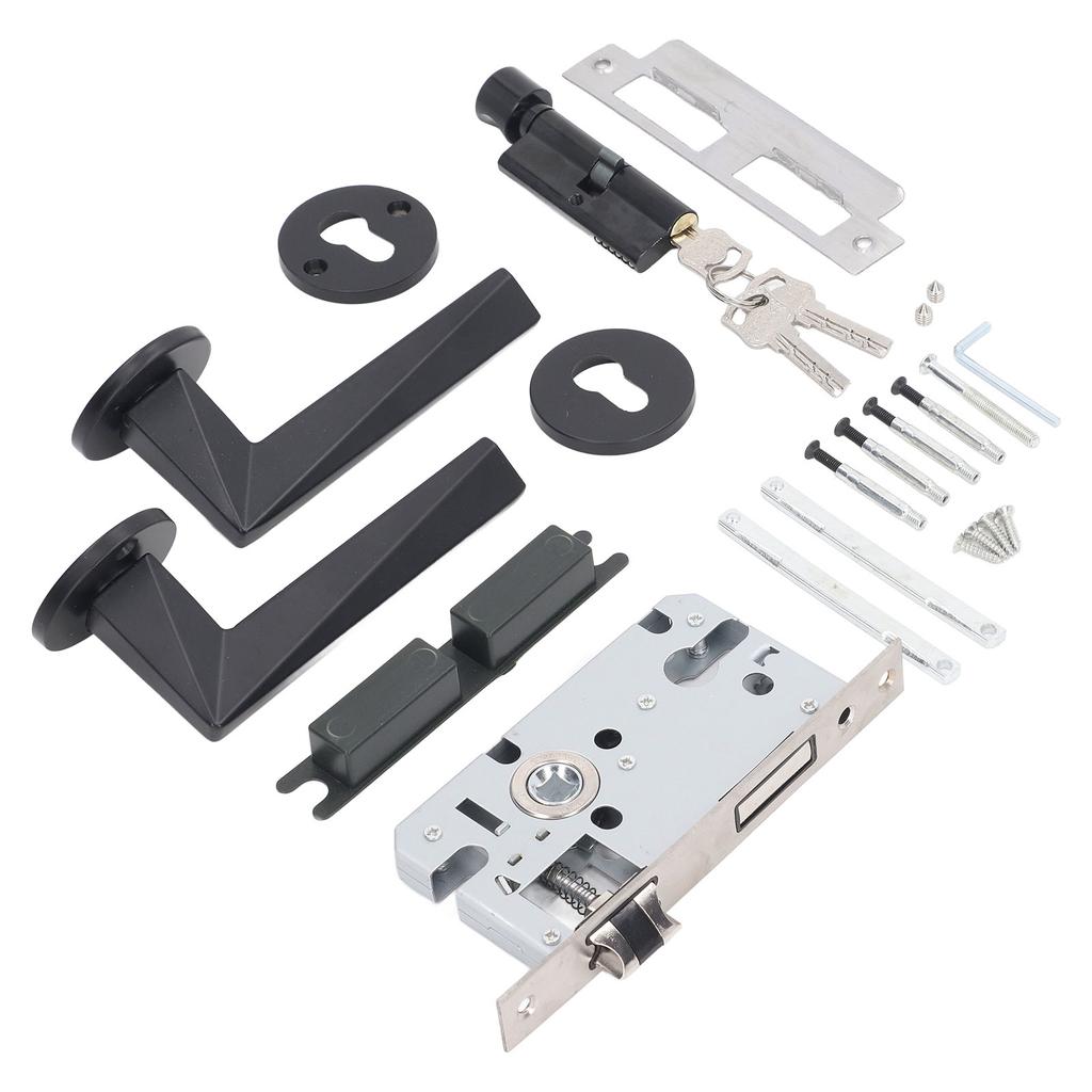 Home Bedroom Lock Handle Professional Aluminum Alloy Bathroom Interior Door Lever Handle with Keys