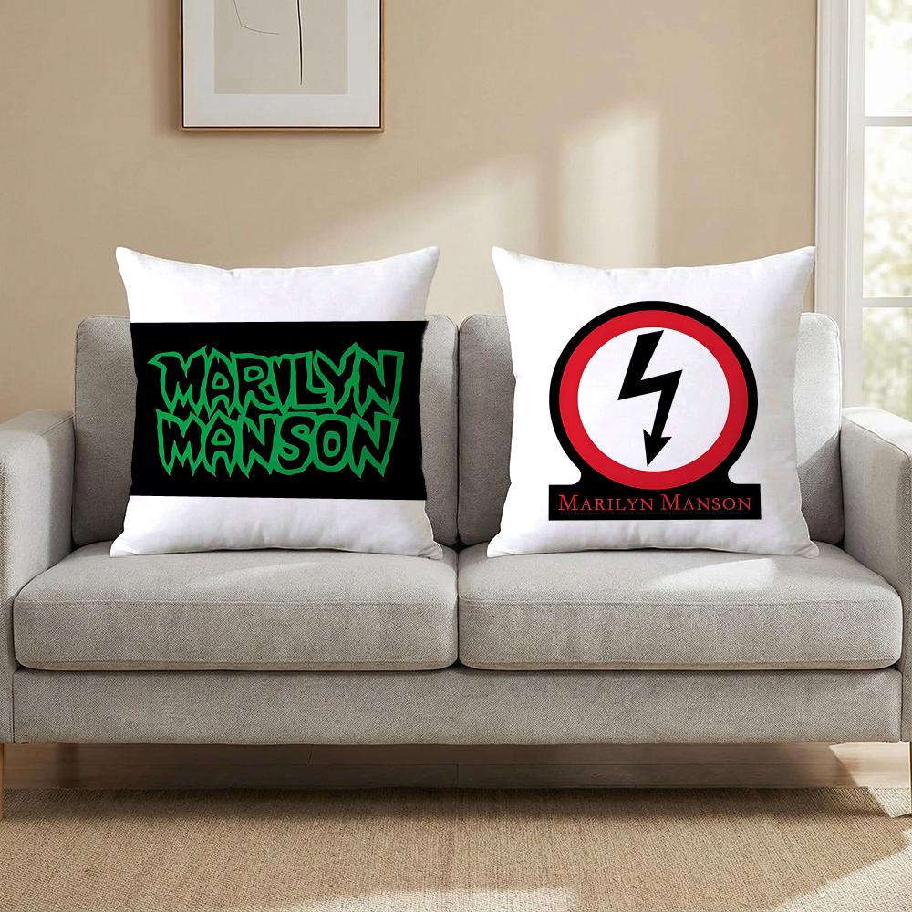 Rock Marilyn Manson Cushion Cover Cushion Cover Set 4Pcs 50X50 45X45 40X40 Pillowcase Decorative Sofa Home Decor