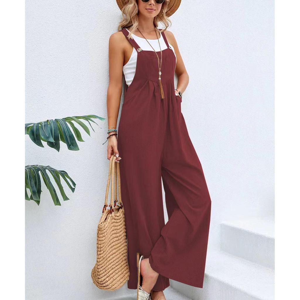 Kadın Bol Kesim Moda Tulum Geniş Bacak Bol Salopet Tulum Salopet Yaz Tulum Rahat Şık Tulum Yaz