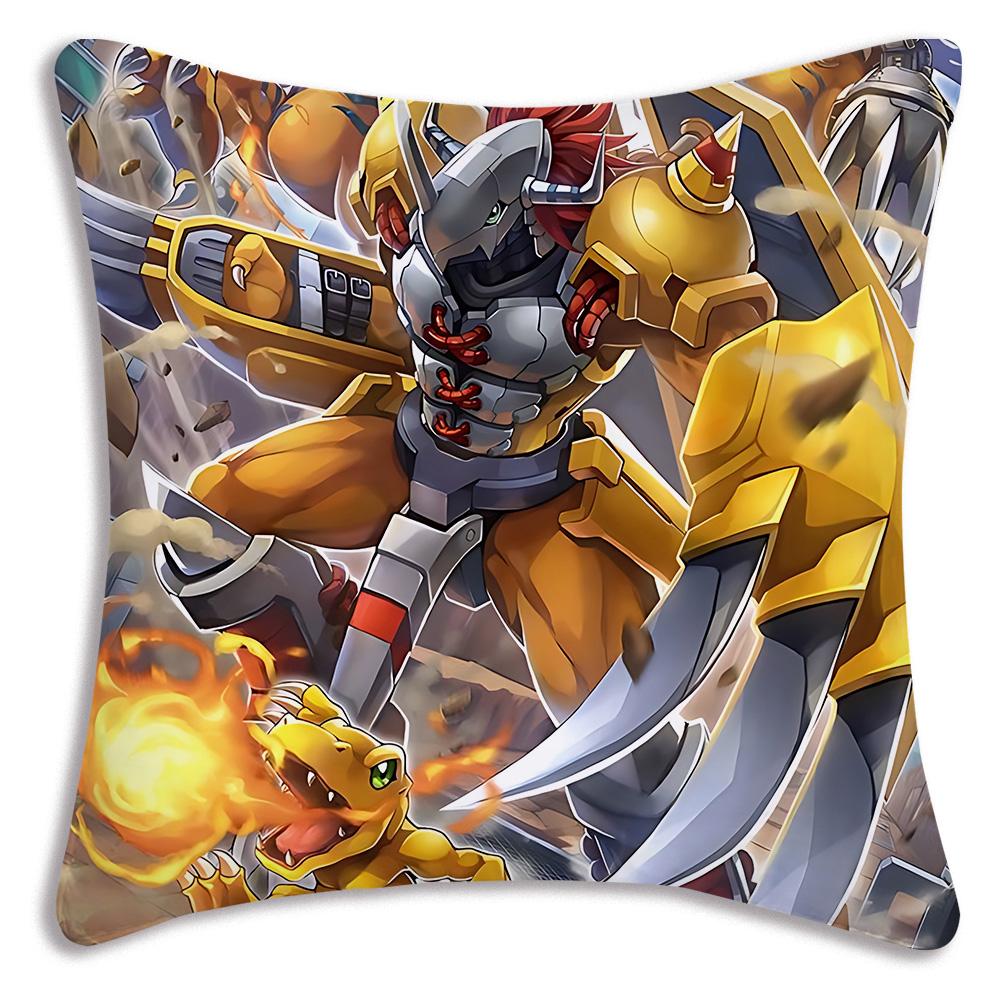Anime For D-Digimons Pillow Covers Cartoon Sofa Decorative Home Double-sided Printing Short Plush Cute Cushion Cover