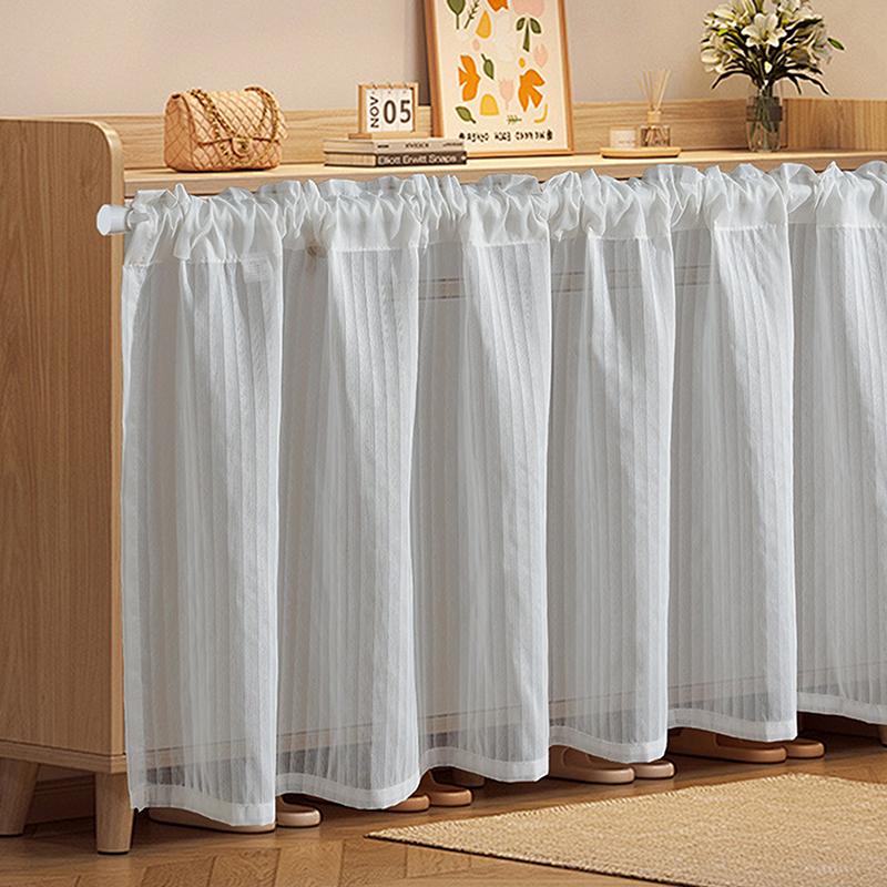 Modern Simple Solid Color Venetian Blinds Curtains Punch-Free Coffee Curtains Cabinet Blocking Curtains Short Curtains