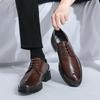 Bequeme Hochzeitsschuhe aus Leder Herren Hochwertige Brogues Lederschuhe für Herren Klassische Herrenkleidung Formale Ledergesellschaft Oxford-Schuhe