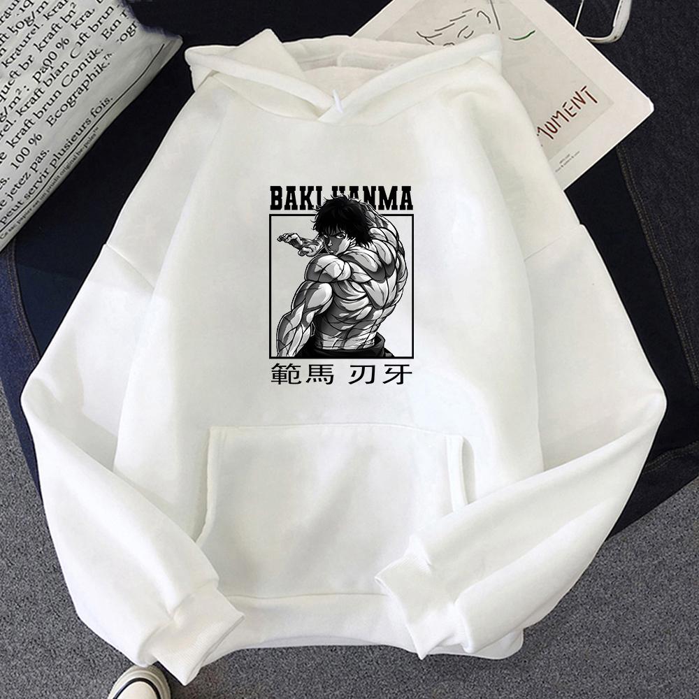 Japan Anime Grappler Baki Hanma Yujiro Dou Manga Hoodie Men Women Printed Sweatshirt Long Sleeve Hooded Pullover Male Streetwear