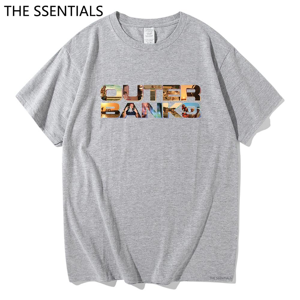 Letter Print Outer Banks T Shirt Unisex  Harajuku Aesthetic Graphic Pogue Life Tshirts Unisex John B JJ Maybank Cotton Tees Shirts