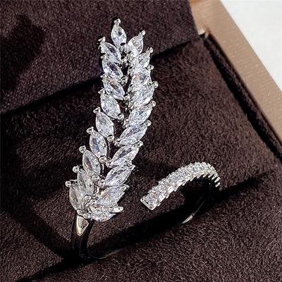925 Sterling Silber Blatt Olive Form Finger Ringe Frauen Zirkonia Ringe Hochzeit Partei Schmuck Geschenke