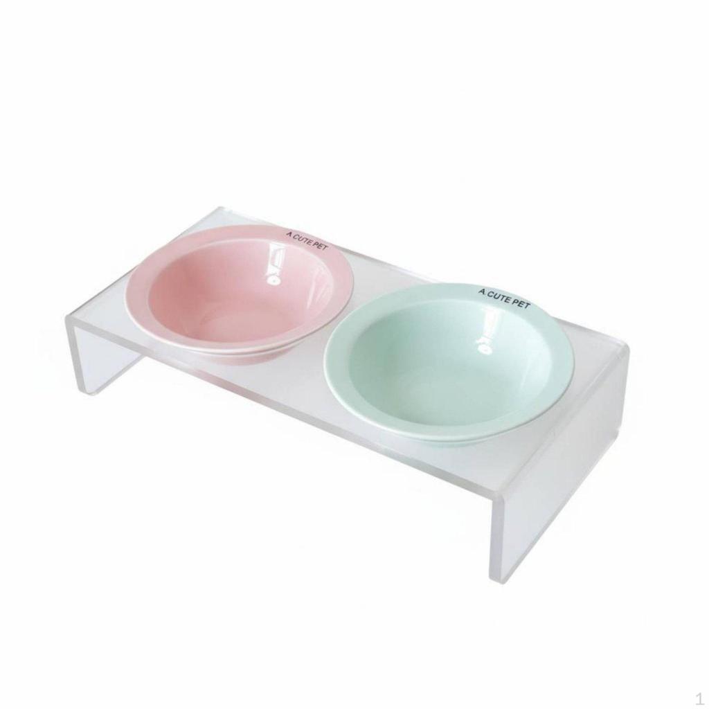 Ceramic Pet Bowl with Simple to Clean Elevated Cat Minimalist Design Acrylic