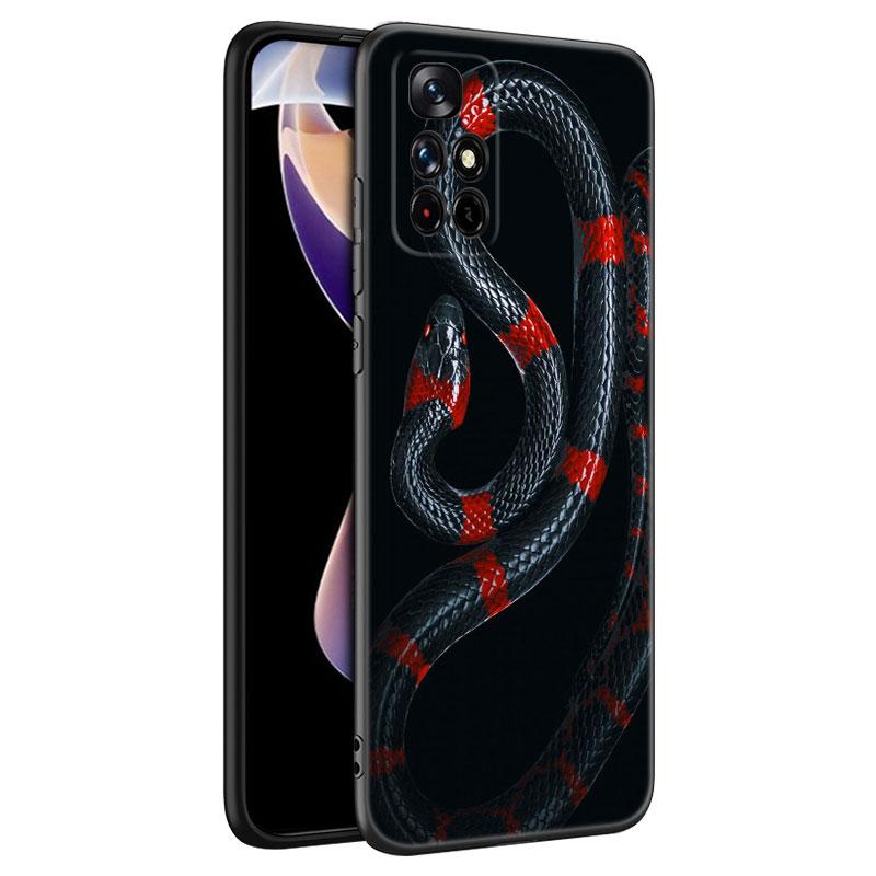 

Черный силиконовый чехол для телефона Animal Snake для Xiaomi Redmi Note 10 11 11S 12 13 4G 8 9 11T Pro 5G Plus 8T 9S 10S 12S Redmi Note 12 4G