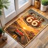 Route 66 vintage sign sunset convertible Print Carpet for Living Room Bedroom Sofa Home Decor Rus Non-slip Floor Mat Luxury Gift