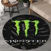 1 Stück Monster Energy Runder Teppich, Rutschfeste Stuhlmatte, Heimdekoration, Kreis-Teppich Perfekt für Büro, Schlafzimmer, Wohnzimmer, Weihnachtsgeschenk