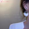 Korean silver needle shell disc geometric earrings French retro temperament trend stud earrings fashion temperament earrings