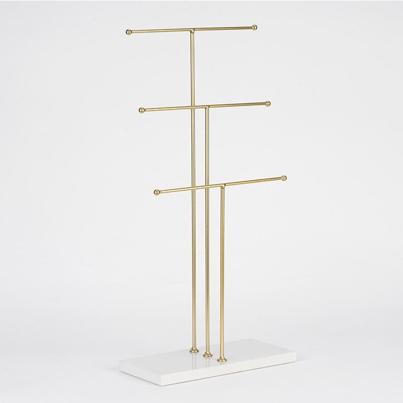 

Iron Art 3-слойная рамка для ожерелья, мраморная повязка на голову, петля для волос, стойка для хранения очков, браслет, часы, аксессуары, дисплей 22.5x11x45cm золотой