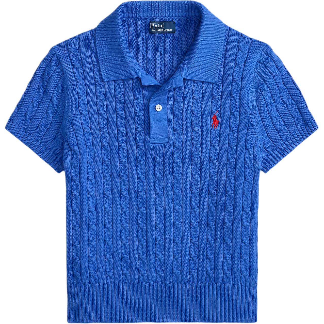 Свитер с коротким рукавом Polo Ralph Lauren из фактурной вязки, приталенный, женский, топ 211972118-500 S