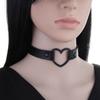 Goth Leather Heart Choker Necklace for Women Girls Adjustable Punk Collar Necklace Kawaii Cute Jewelry