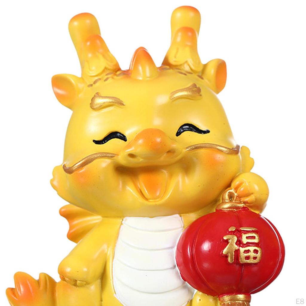Chinesische Tierstatue, Mini-Drachenfigur, Tischskulptur aus Kunstharz für Schreibtisch und Büro