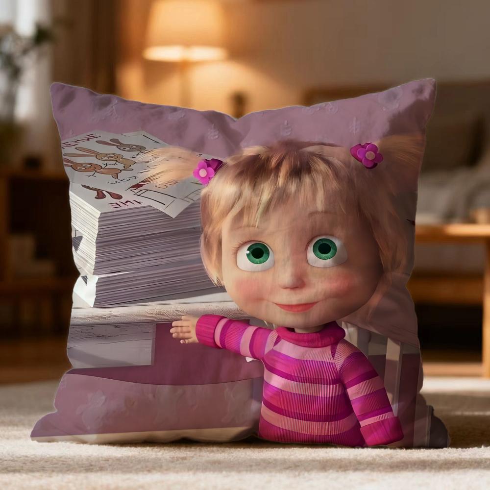 

Модна наволочка M-MMasha and the Bear, м яка, що миється, для подушки, багатофункціональна для дивана, ліжка, подорожей, офісу 50cmx50cm