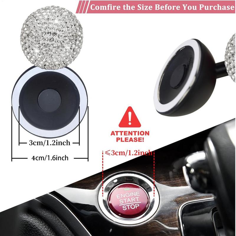 Car Push To Start Button Ball-bar Rocker Rhinestone Ignition Button Cover One-Button Start Joystick Car Styling Accessories