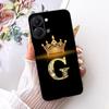 Dla Tecno Spark Go 3 2026 Modne Etui na Telefon z Koroną i Literami Dla Tecno Spark Go3 KN3 Czarne Silikonowe Miękkie Etui