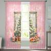 Christmas Tree Gift Fruit Curtains For Living Room Bedroom Home Decoration Window Voile Tulle Curtain Drapes
