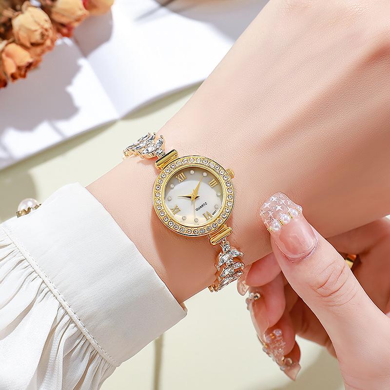 1 Pieza Elegante y Capaz Reloj Pulsera Lujo Ligero Reloj de Mujer Pequeño de Cuarzo para Mujer