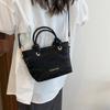 Fashion and Casual 225 New Solid Color Texture Trendy Temperament One Shoulder Crossbody Portable Bucket Bag