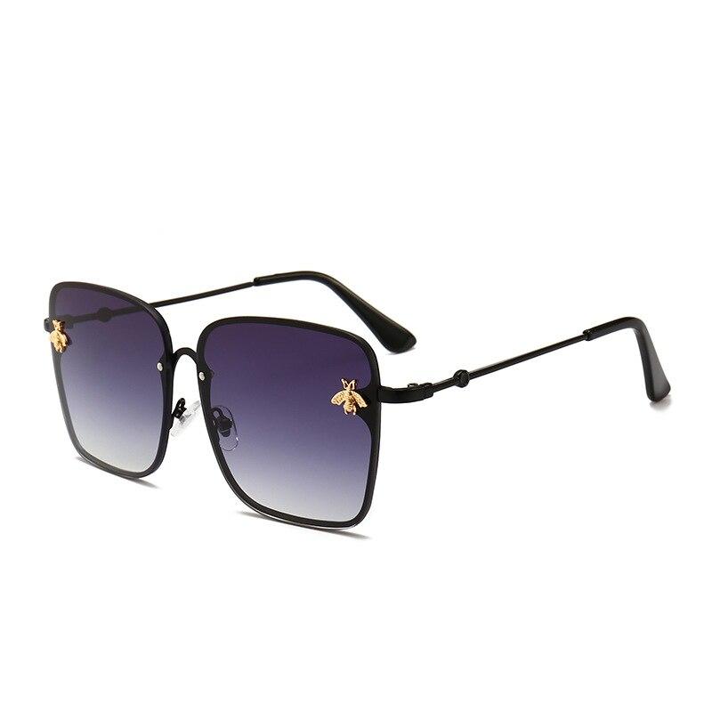 

Роскошный брендовый дизайн, модные солнцезащитные очки в виде пчелы, женские винтажные солнцезащитные очки с градиентным оттенком для женщин, новые black F double gray