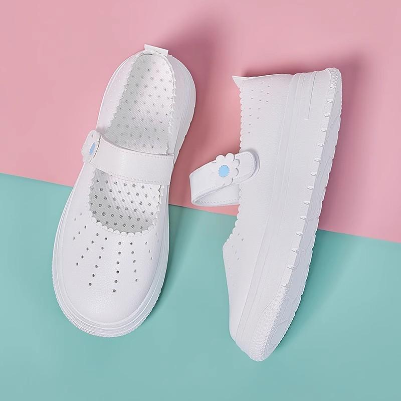 Nurse Shoes Women's Soft Sole Breathable Height Increase Non-slip Not Tired Feet Summer Hole Sandals Medical Special White Shoes