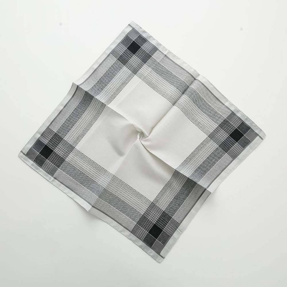 DsHome Men's Handkerchief 100% Cotton 3-Piece Set Thin Quick-Dry Absorbent 42×42cm