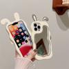 Korea 3d Cute Rabbit Ear Makeup Mirror Silicone Case For Iphone 14 13 11 12 Pro Max Xs Xr X 7 8 14 Plus Cartoon Shockproof Cover