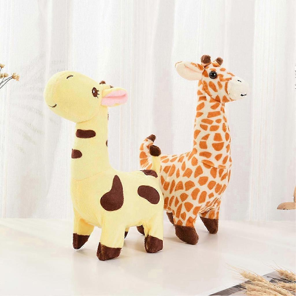 Walking Giraffe Electric Plush Toy With Music Sounds Movements Battery Operated Soft Cartoon Animal Interactive Toy Kids Birthday Gift