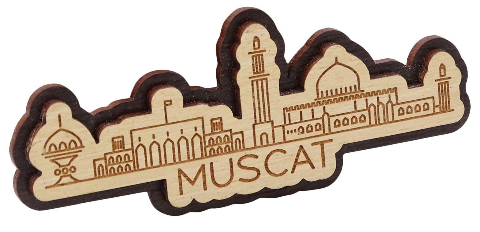 

Printtoo Домашній Декор Маскат Оман Пам ятники Гравірований Дерев яний Магніт на Холодильник Сувенірний Подарунок 1.5 x 4 Inches коричневий