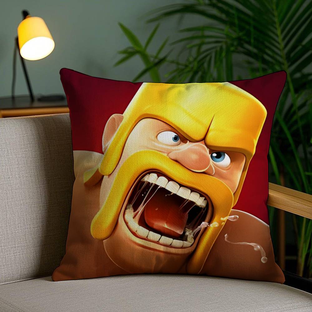 Game C-Clash Of C-clans Cute Fighting Pillow Case Sofa And Living Room Decorative Cushion Covers Dust-proof And Mite-proof F