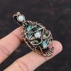 Copper Azurite Malachite Pendant Evil Eye Pendant Copper Wire Wrapped Rainbow Moonstone Pendant Gemstone Jewelry Handmade Brand New Pendant