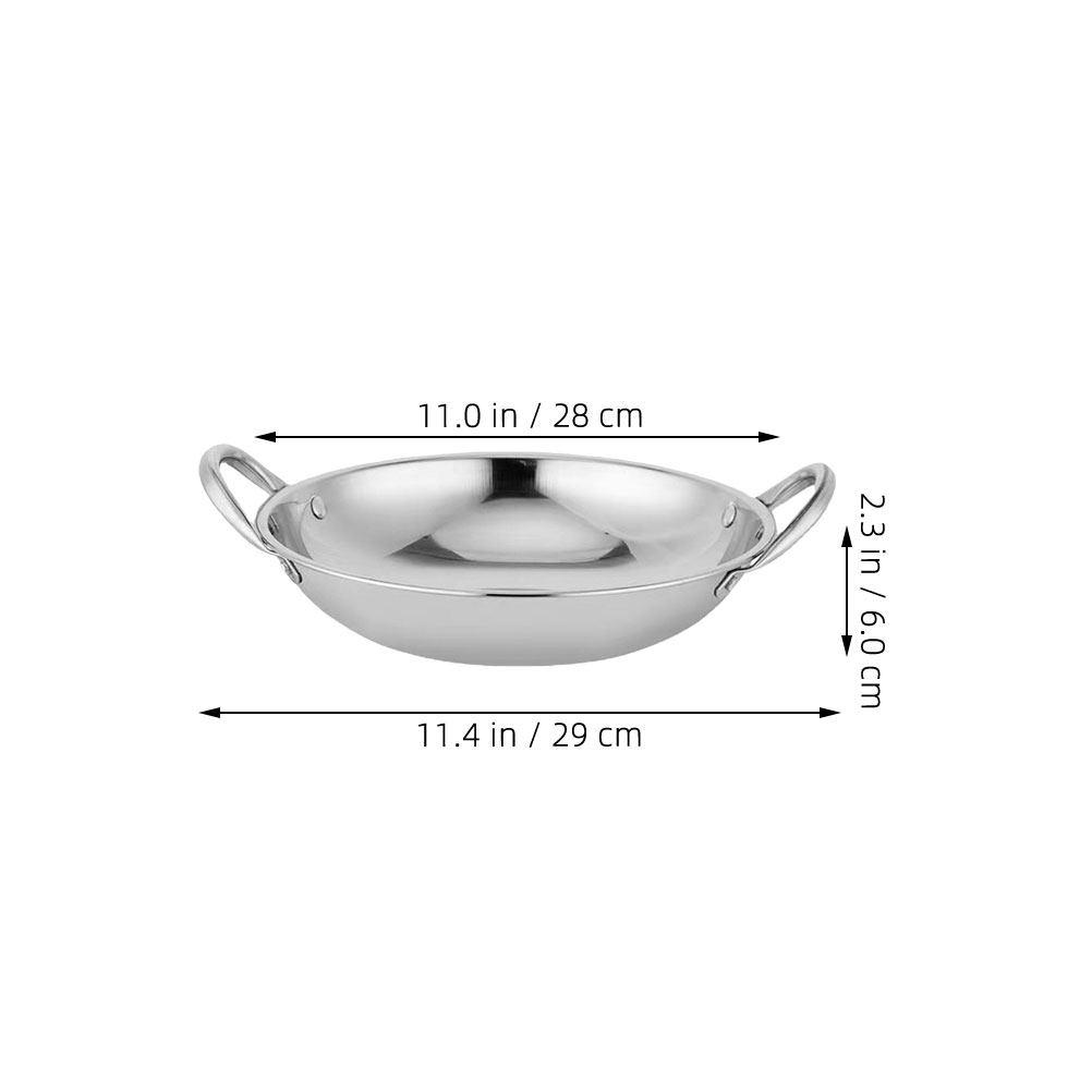 Round Bottom Hot Stainless Steel Dry Pot Multi-Functional Cooking Pan For Family Kitchenware Stockpot Camping Stew Pot