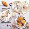 50Pcs Horse Theme Birthday Party Tableware Set with Paper Plates, Cups, Napkins for Holiday Celebration (No FDA)