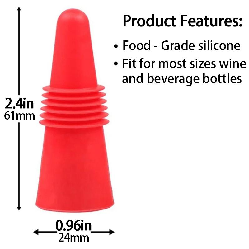 Reusable Silicone Wine Vacuum Stopper And Beverage Bottle Cap Champagne Bottle Sealer JPS002 - Kitchen And Dining Accessory