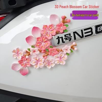 Exklusiver Newcomer 3D Kirschblüten Auto Heckaufkleber: Pfirsichblüten-Sticker-Dekoration