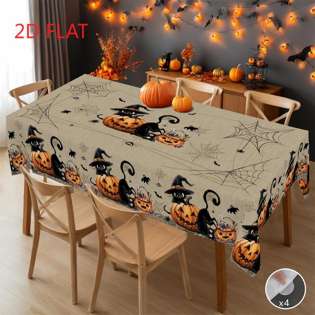 Tablecloth 1 piece, 2d flat, suitable for home Halloween parties and small themed gatheringszyc