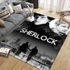 Sherlock Poster Flannel Printed Carpet, Home Sofa Decoration for Living Room & Bedroom, Non‑Slip Play Flannel Floor Mat for Game Room