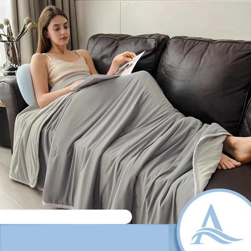 2026 Air Condition Comforter for Summer Pure Color Ice Silk Cooling Blanket Lightweight and Smooth Summer Cold Quilt Cooling Blanket for Bed