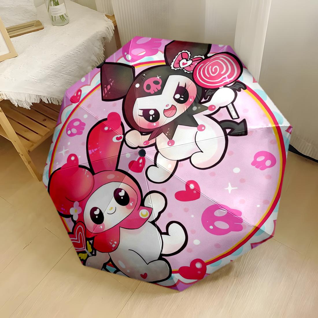 

Pink Fantasy World Automatic Umbrella Sturdy 8 Rib Shaft Durable Plastic Iron for Outdoor Daily Use Fashionable