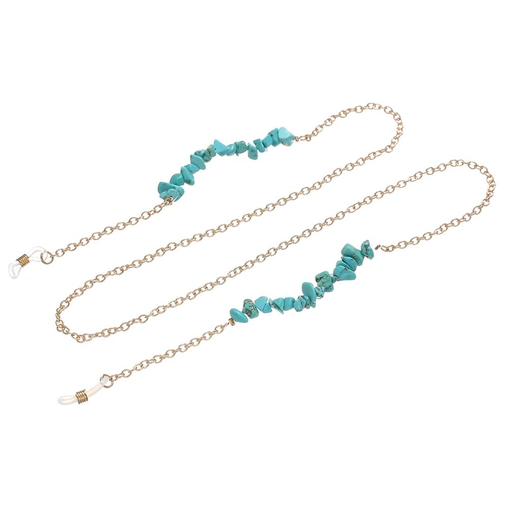 Fashion Turquoise Chain Gold Neck Wear Anti-loss Cord Holder Sunglasses Accessories