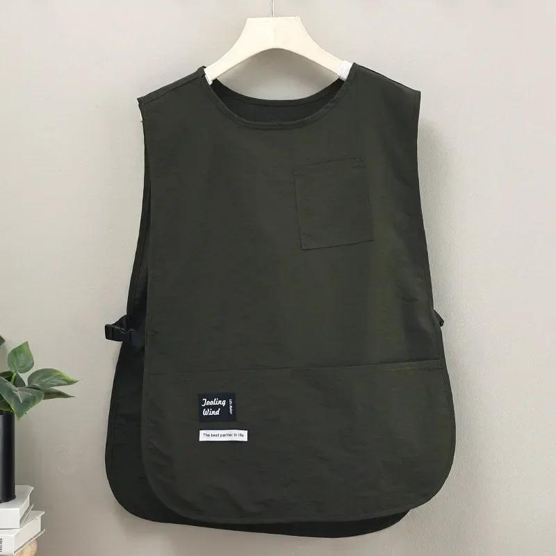 Waterproof Apron Solid Color Vest Style Apron For Cooker Chef And Servers