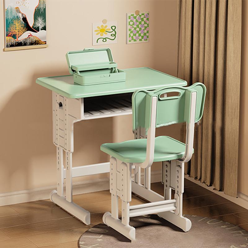 1 Satz Miniatur Puppenhaus Schultisch Stuhl + Stiftebox Rollenspiel Schreibwarenmodell für Puppenzubehör Spielzeug