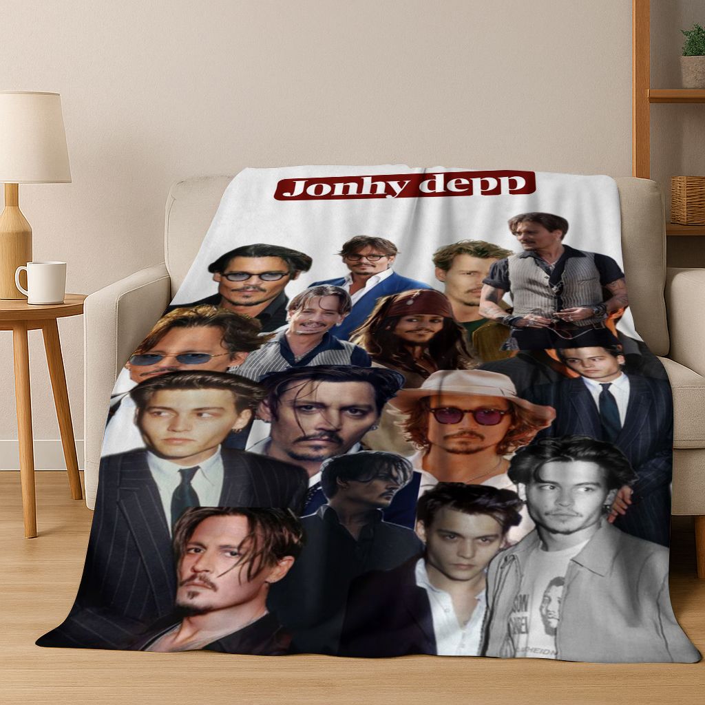26 Stili Johnny Depp Arte Coperta di Flanella, Calda e Accogliente Morbida Coperta da Divano per Casa Camera da Letto Letto Divano Picnic Ufficio Copertura Regalo bambino